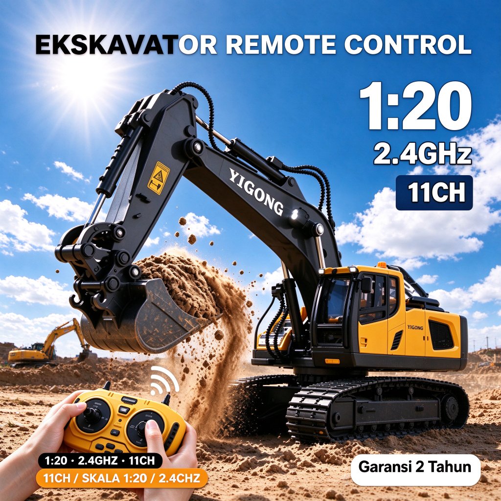 Jual RC Ekskavator Remote Control 11CH 2.4Ghz Mainan Beko Bucket Alloy ...