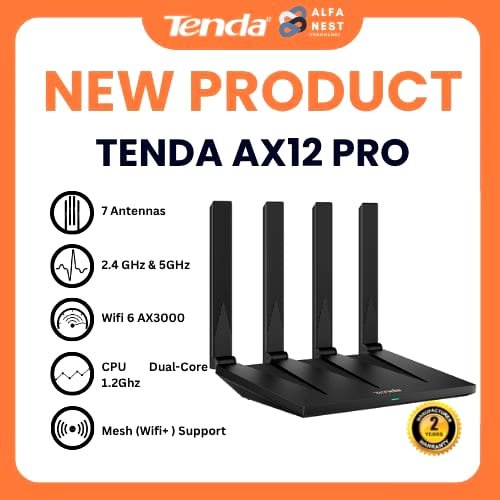 Jual TENDA AX3000 AX12 PRO DUAL BAND GIGABIT WIRELESS ROUTER - LN ...