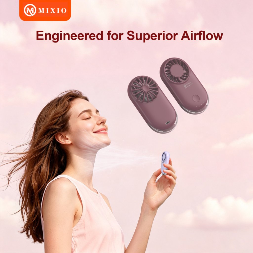 MIXIO - Exclusive krisna1406 - GS-20 Kipas Genggam Mini Portabel 1500mAh Kipas angin genggam Turbo High Speed 14500RPM Isi Ulang Ultra Tipis Kipas Saku Kipas Pendingin