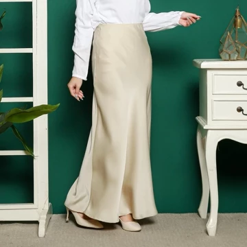 Jasmine Rok Satin Silk Premium Rok A Line Mermaid Satin Long Skirt Rok Panjang Wanita