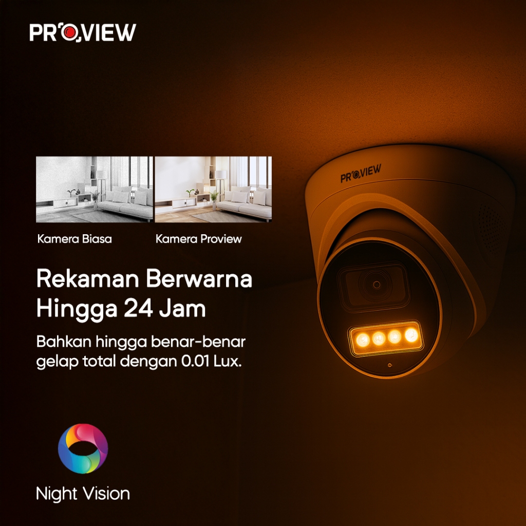 Jual PROVIEW CCTV Indoor IP Camera SM-PR5036-IP 3MP 1080p Dome Night ...