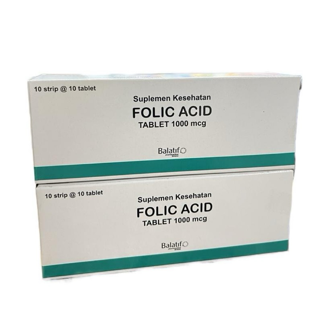 Jual [KHUSUS BATAM] FOLIC ACID 1 MG (1000 MCG) ASAM FOLAT (BOX ...