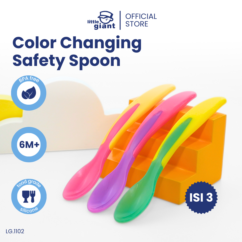 Jual Little Giant Color Changing Safety Spoon Isi 3 pcs | Sendok Makan ...