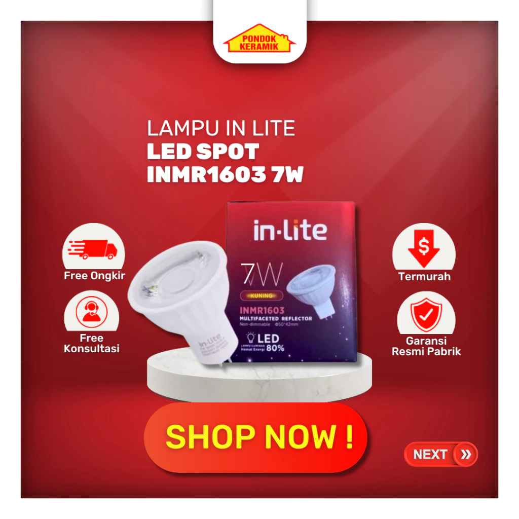 Lampu Inlite / In-lite LED 7w (watt) E27 COB INMR1603