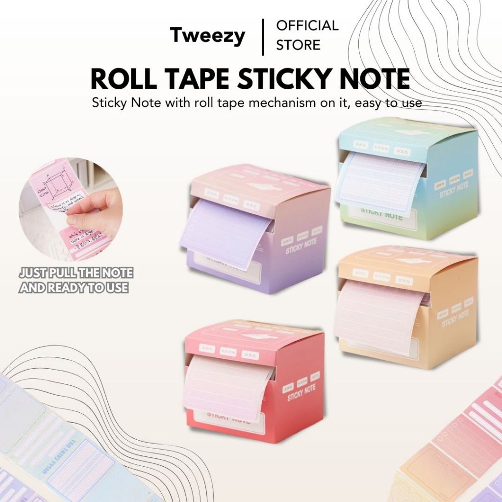 Jual Sticky Notes Roll Gradasi Lucu Polos Memo Tempel Warna-Warni ...