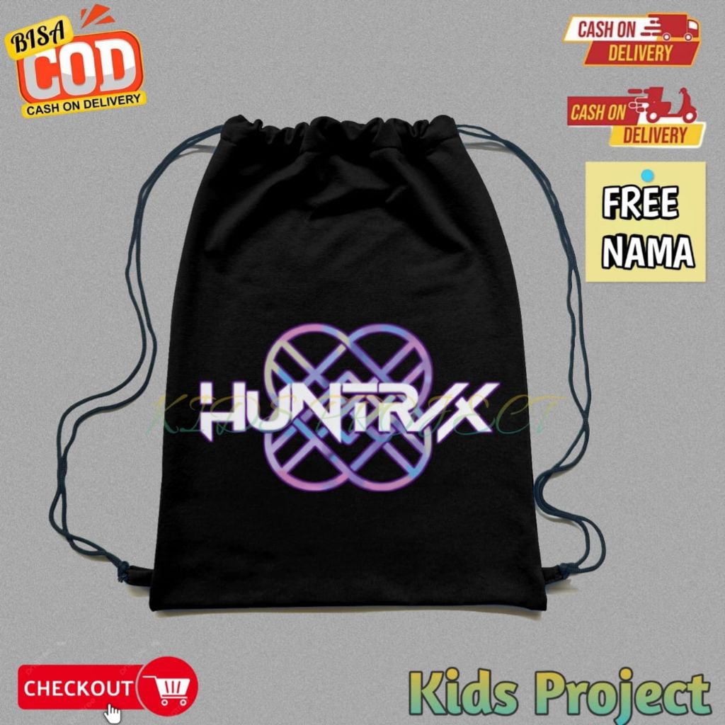 Jual String Bag Tas Serut Anak Huntrix Logo Kpop Demon Hunters | Shopee ...