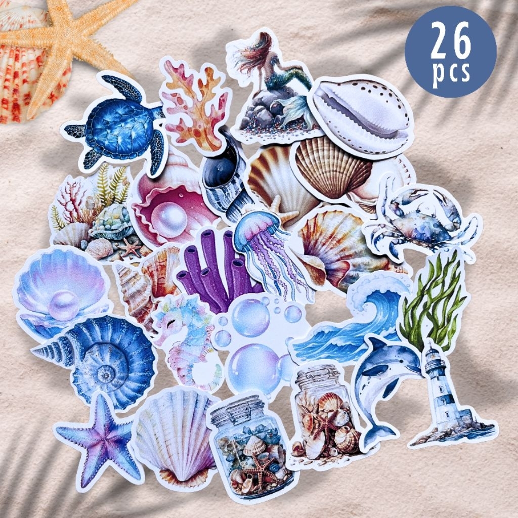 Jual 26pcs Under THE SEA sticker pack / sticker aesthetic laut / jurnal ...