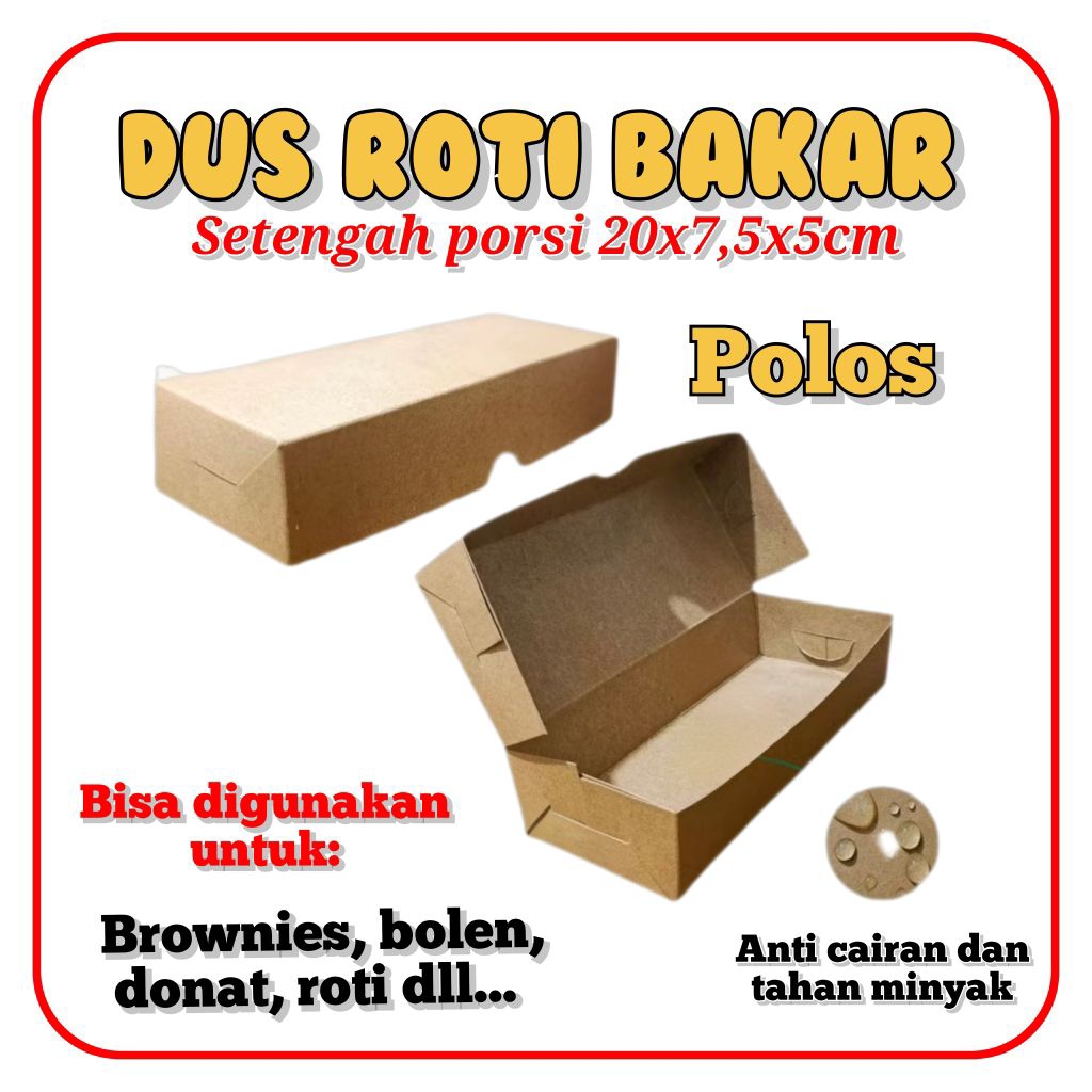 Jual box roti bakar 1/2 porsi laminasi dalam/box kemasan rot bakari/dus ...