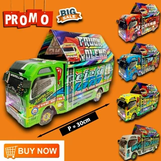 PROMO Murah Truk Miniatur Kayu Lampu Kelip Edukasi