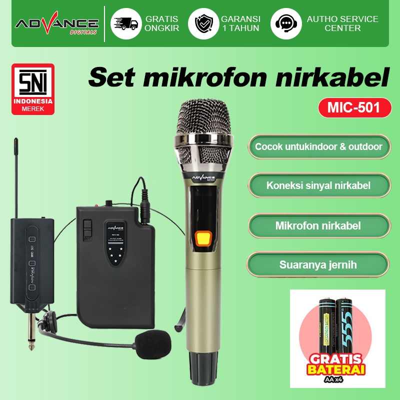 Jual Advance MIC501 Mic Clip On Bando Wireless Microphone Headset ...