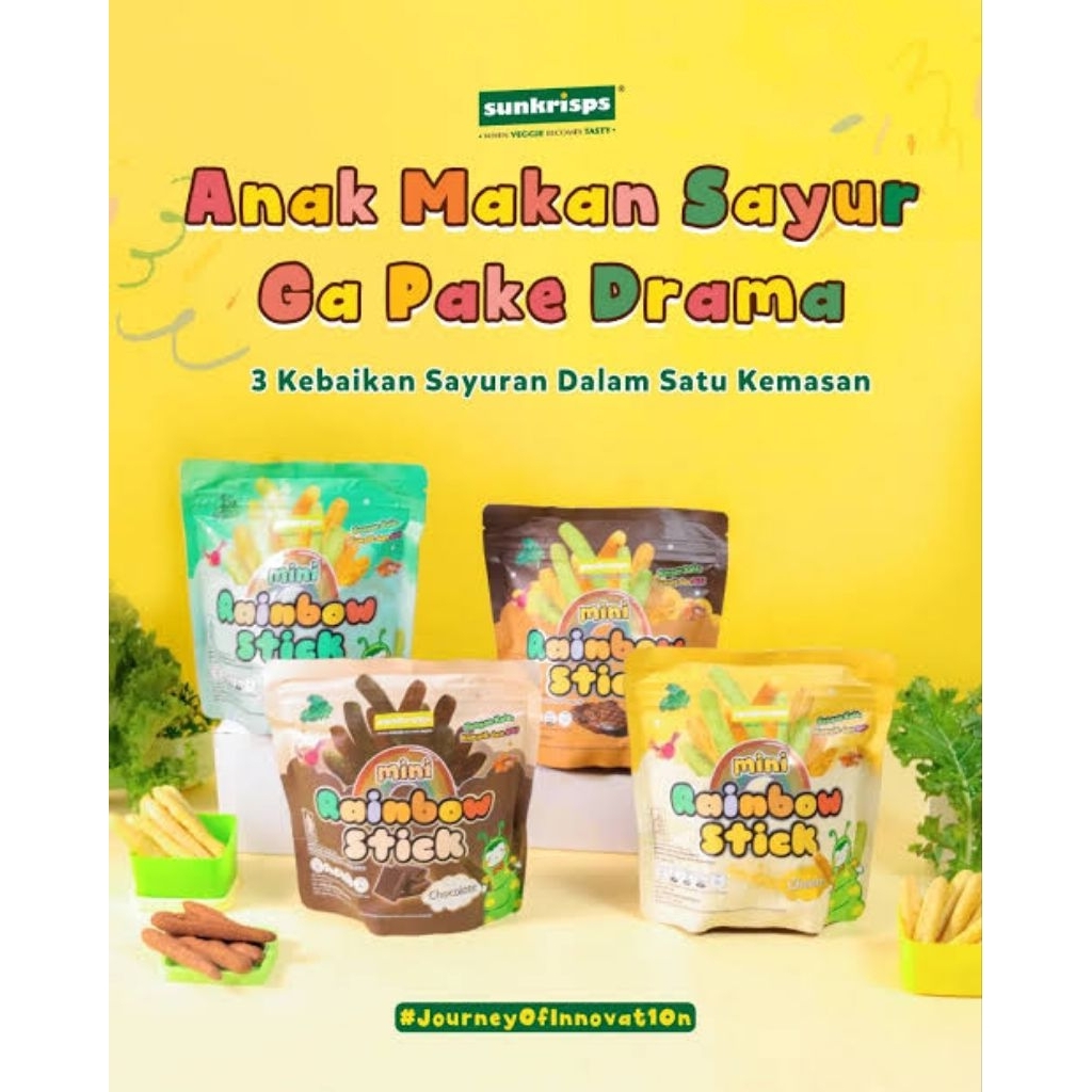 Jual Sunkrisps Rainbow Stick Makanan Bayi Cemilan Anak 50gr | Shopee ...