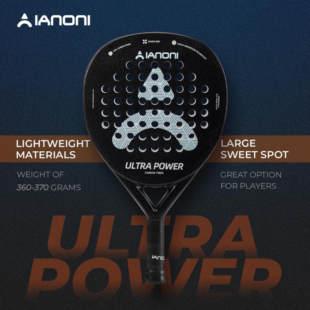 Jual Raket Padel Ianoni Ultra Power Full Carbon Teardrop Shape Sandy ...