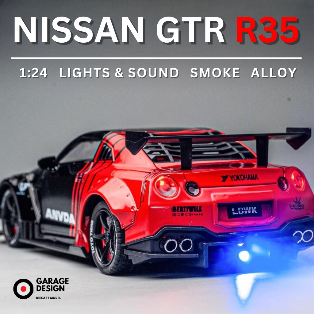 Jual Diecast Mobil JDM Nissan GTR R35 Skala 1:24 ADVAN / SPOON Terdapat ...