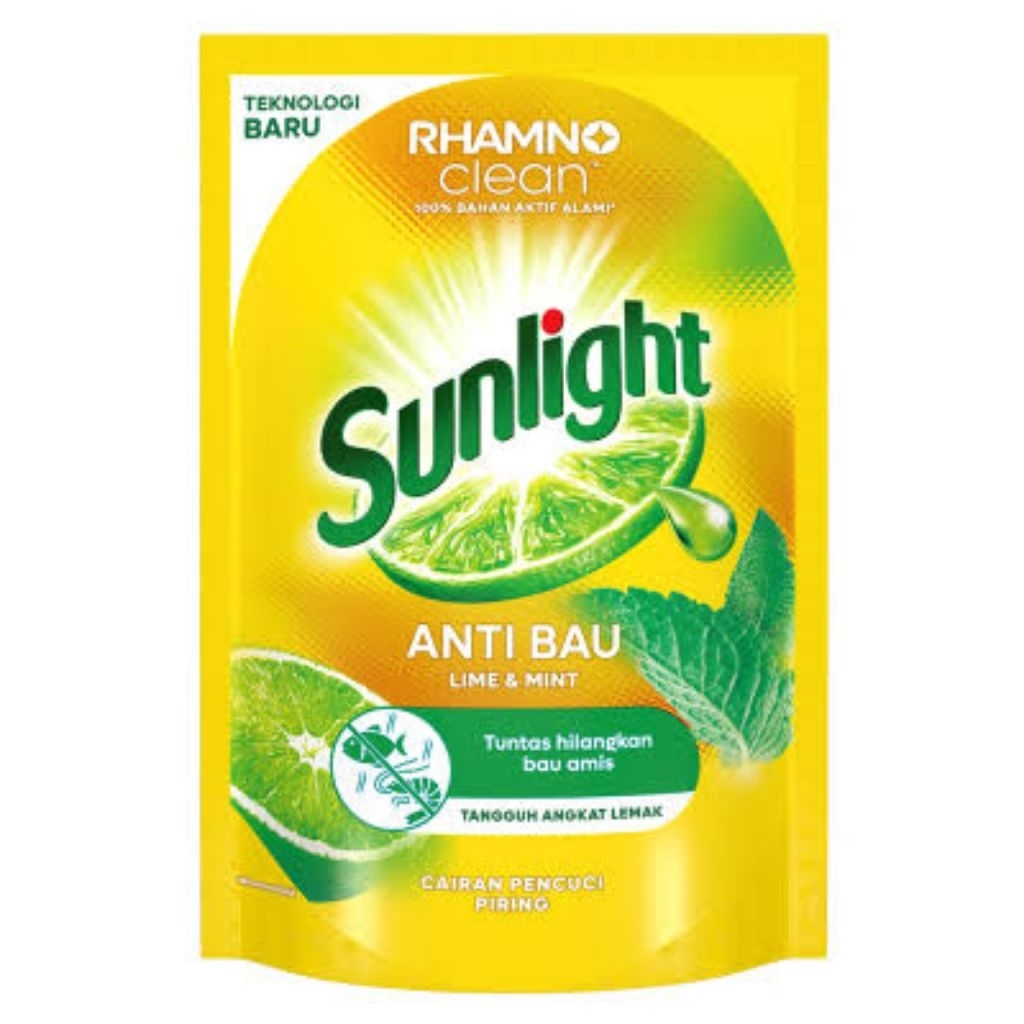 Jual Sunlight Liquid Dishwash Rhamno Clean Lime & Mint Anti Bau 625ml ...