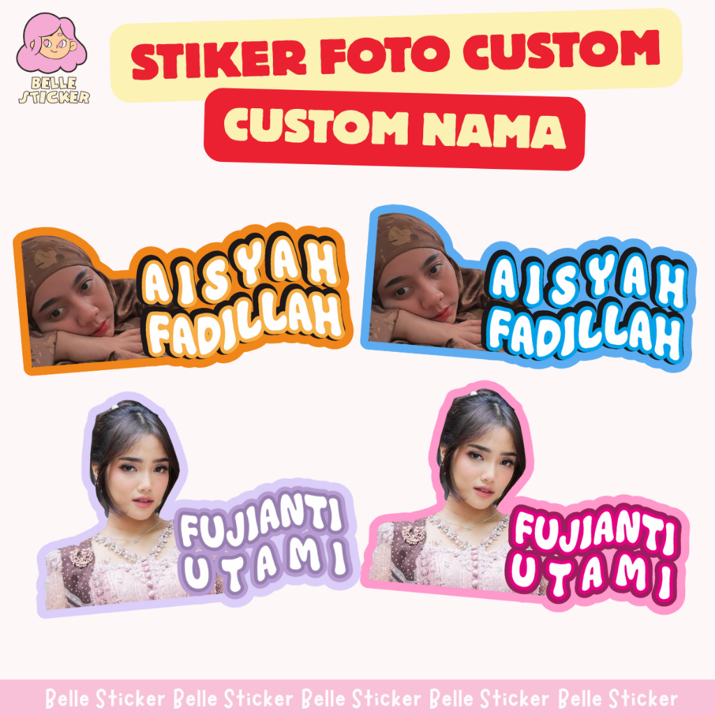 Jual Stiker Foto Wajah dan Tulisan Nama Custom Suka-Suka Stiker Custom ...