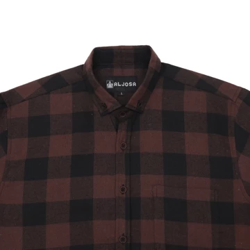 ALJOSA Kemeja Flanel Pria Lengan Panjang Hem Flannel Baju Cowok Motif Kotak Premium