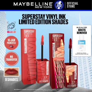 MAYBELLINE OFFICIAL Superstay Vinyl Ink 4.2 ml LIMITED EDITION - Shiny Pigmented Liquid Lipstik Lipstick