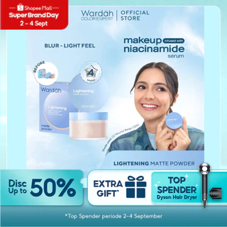 WARDAH Lightening Matte Powder 20 g - Bedak Tabur dengan Smooth-Matte Finish yang Diformulasikan dengan SPF 20 PA++ dan Serum Niacinamide Untuk Hasil Makeup Flawless dan Cerah - Makeup - Cocok Dipakai dengan Cushion