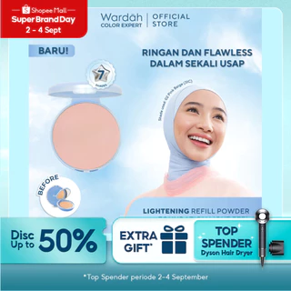 [HEMAT] WARDAH Refill Lightening Powder Foundation Light Feel 12g | Two Way Cake Bedak Padat Ringan Glowing Tahan Lama & Matte dengan Niacinamide | Powder Compact Cushion untuk Skin Cerah, Blur, Tahan Lama, All Skin Type–Feel Glad, No Cakey All Day-Makeup