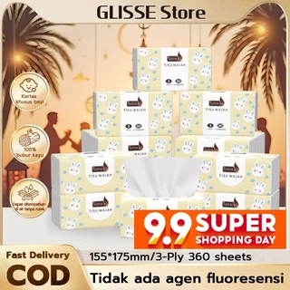 【HOT】GLISSE Tisu Wajah Halus dan Lembut Facial Tissues 3-Ply 360 Sheets 4/12 Pack