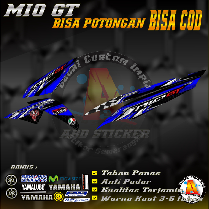 Jual Stiker Decal Motor Yamaha MIO GT - Decal Stiker MIO GT Anti Luntur ...