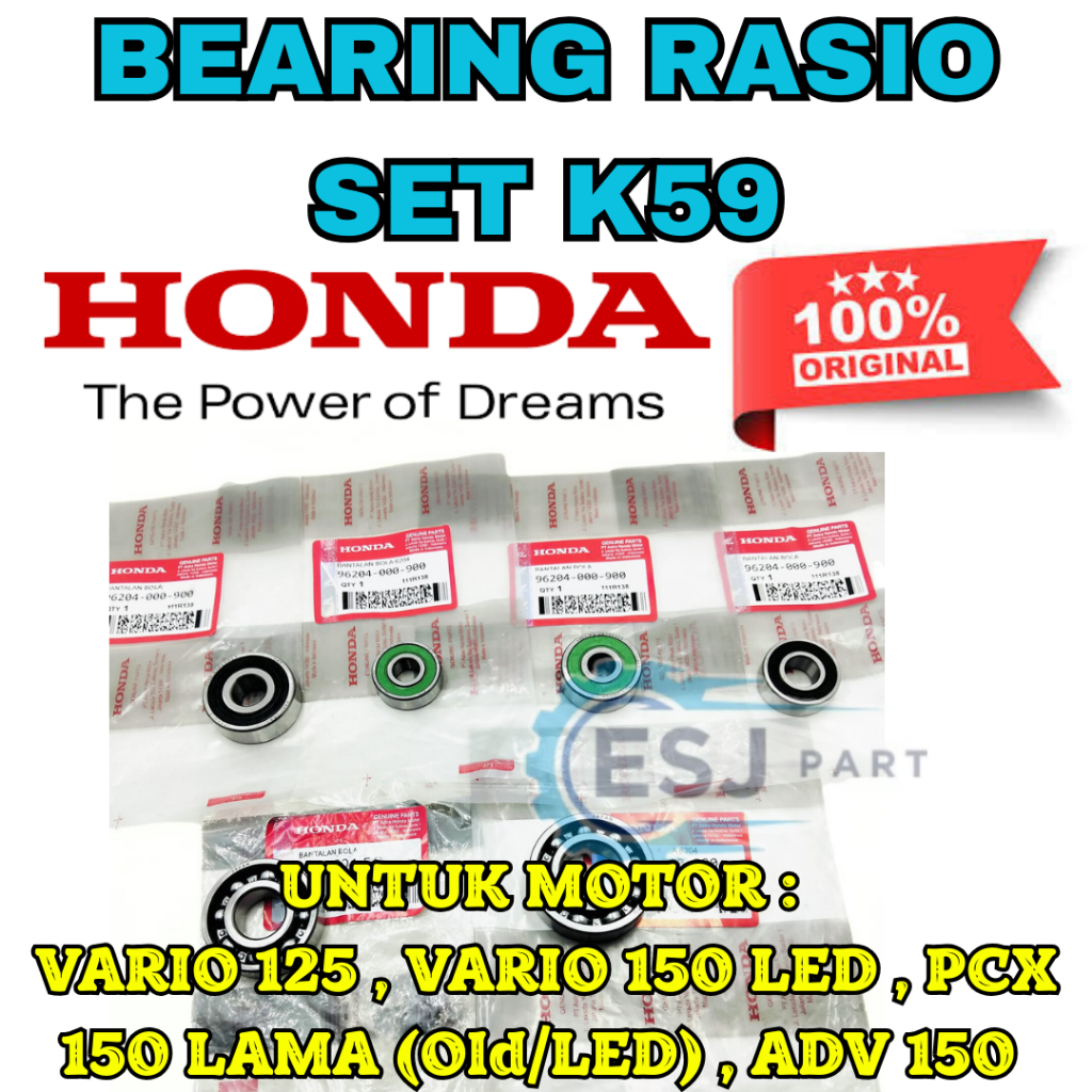 Jual BEARING RASIO SET k59 ASLI ORIGINAL HONDA VARIO 125 VARIO 150 LED ...