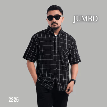 DGM Kemeja Pria Flanel Jumbo Lengan Pendek Premium 049