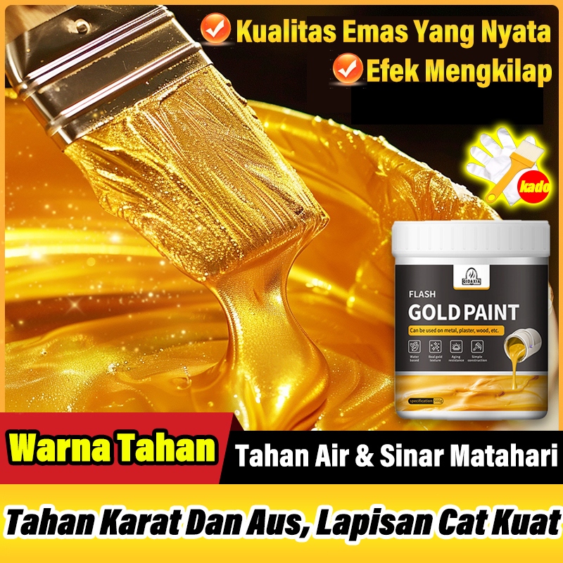 Jual Promo!! Cat Warna Emas Metalik 300ml Untuk Mihrab & Pintu Mihrab