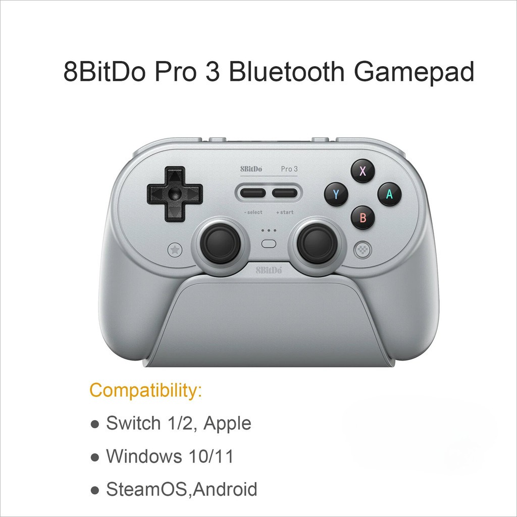 8BitDo Pro Bluetooth Gamepad with TMR Joysticks for NS Nintendo Switch  2,PC Windows,Android,iOS