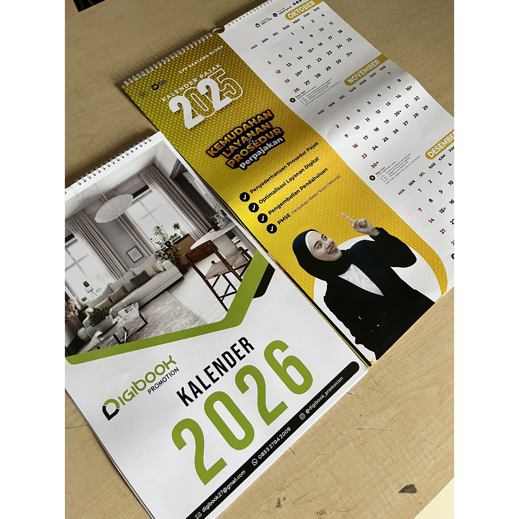 Jual Kalender Dinding 2026 Custom Spiral Portrait 32 x 48 cm Isi 6 ...