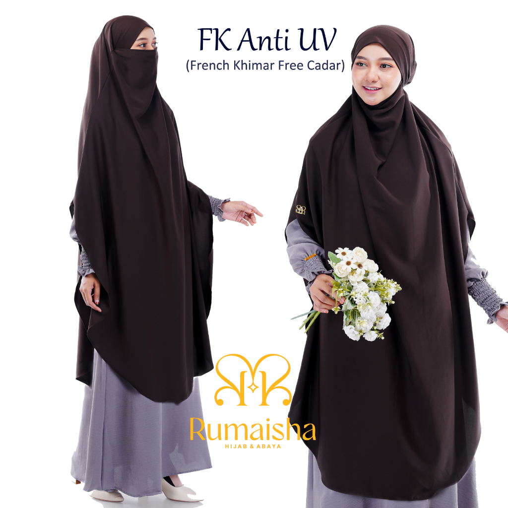 Jual Rumaisha - Aish French Khimar Anti UV Long Oval Jumbo Free Cadar ...