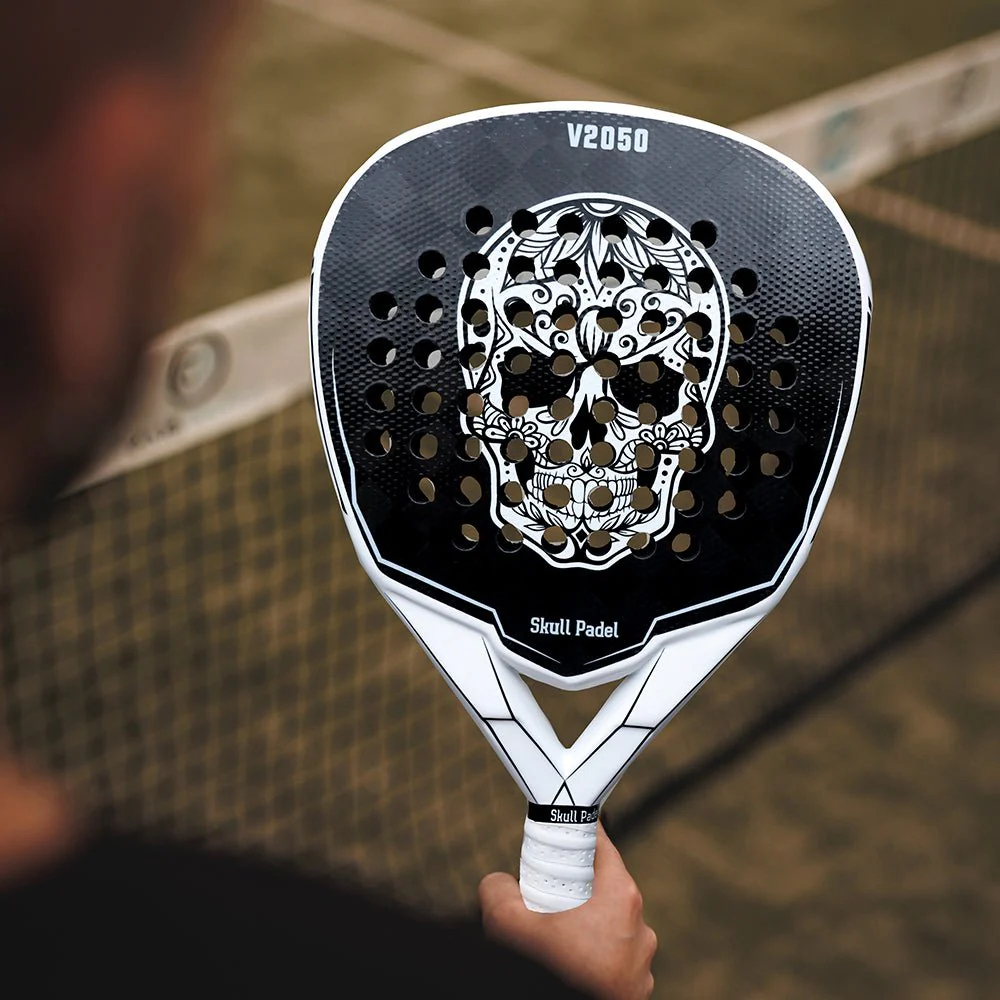 Jual Padel Racket SKULL PADEL V2050 24K Carbon White Black | Raket ...