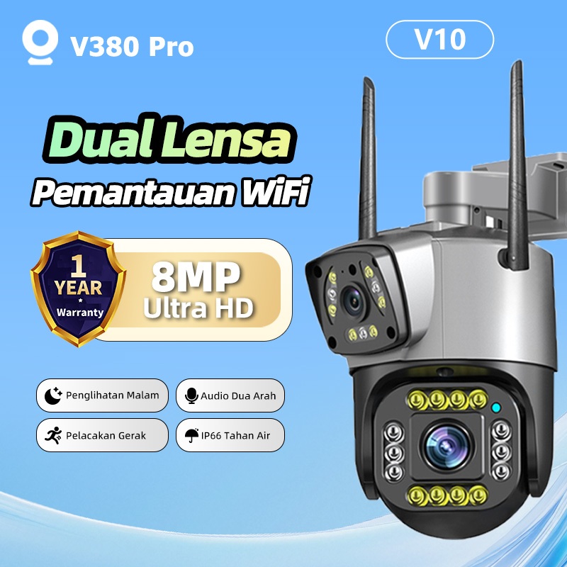 Jual CCTV WiFi Outdoor 8MP Dual Lens 360° PTZ IP Camera WIFI Outdoor ...