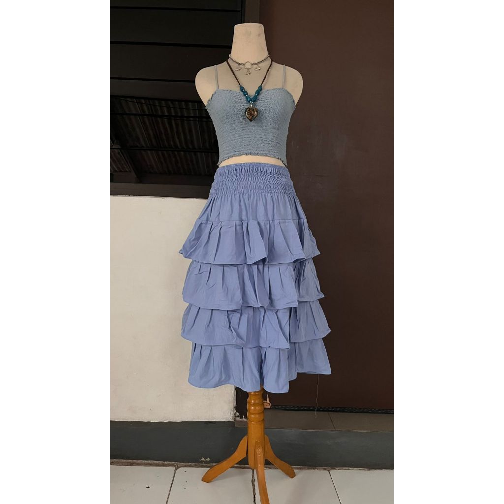 Jual ROK SUSUN MIDI | ROK KOREAN STYLE | ROK DANCE | ROK SUMMER ...
