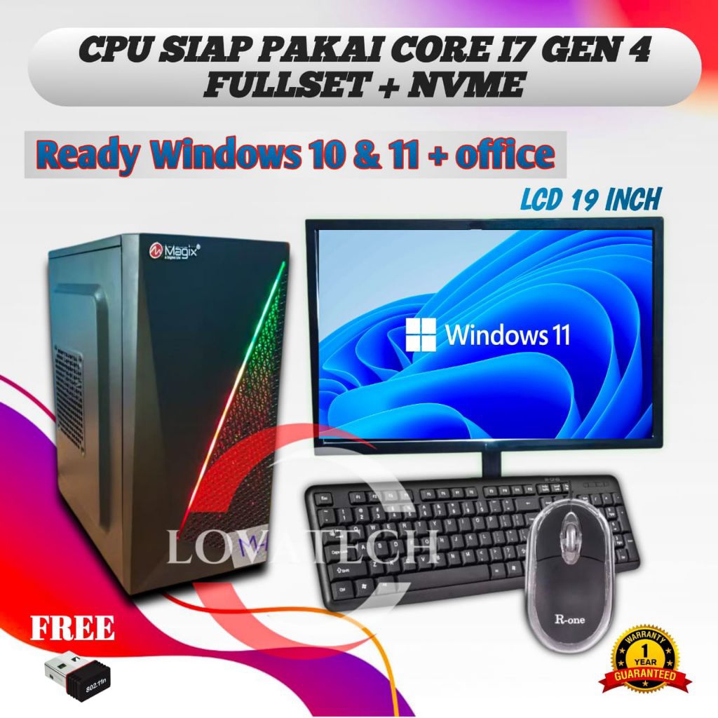 Jual KOMPUTER FULLSET/ PC KOMPUTER FULLSET CORE I7 GEN 4 MURAH/ CPU ...