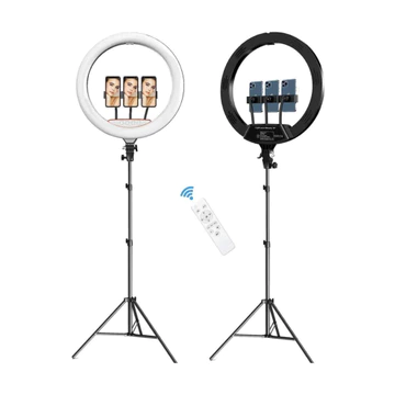 Paket Lampu Ring Light Tiang 2 M 18 Inch 3 In 1 Color With 3 Phone Holder LJJ 45 Ring Light 45