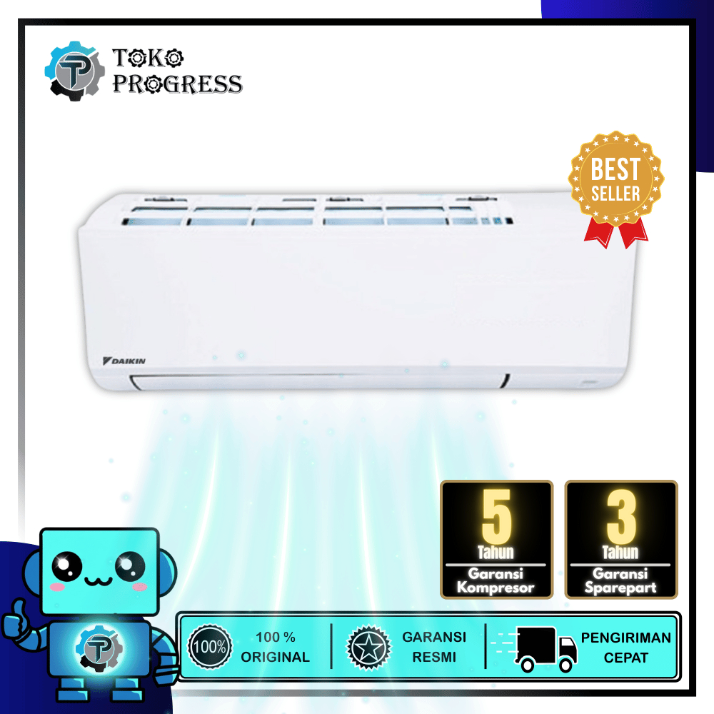 Jual AC DAIKIN 1 PK FTC25YV14 POWERFULL COOLING + BLUEFIN COATING ...