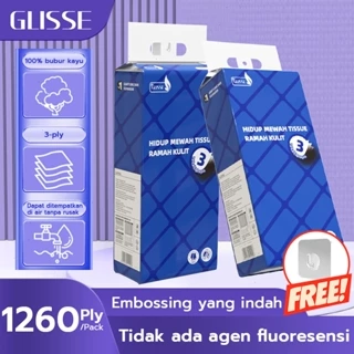 GLISSE Tisu Gantung / Tisu Toilet Gantung /Tissue Wajah Halus 1260 Lembar 3Ply