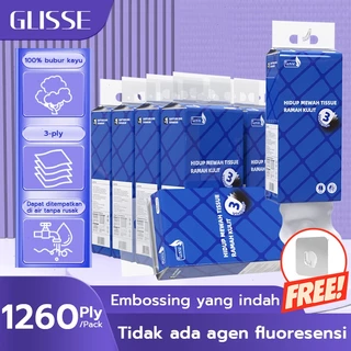 γFamily PackγGLISSE Tisu Gantung 2 Pack / Tisu Toilet Gantung /Tissue Wajah Halus 1260 Lembar 3Ply
