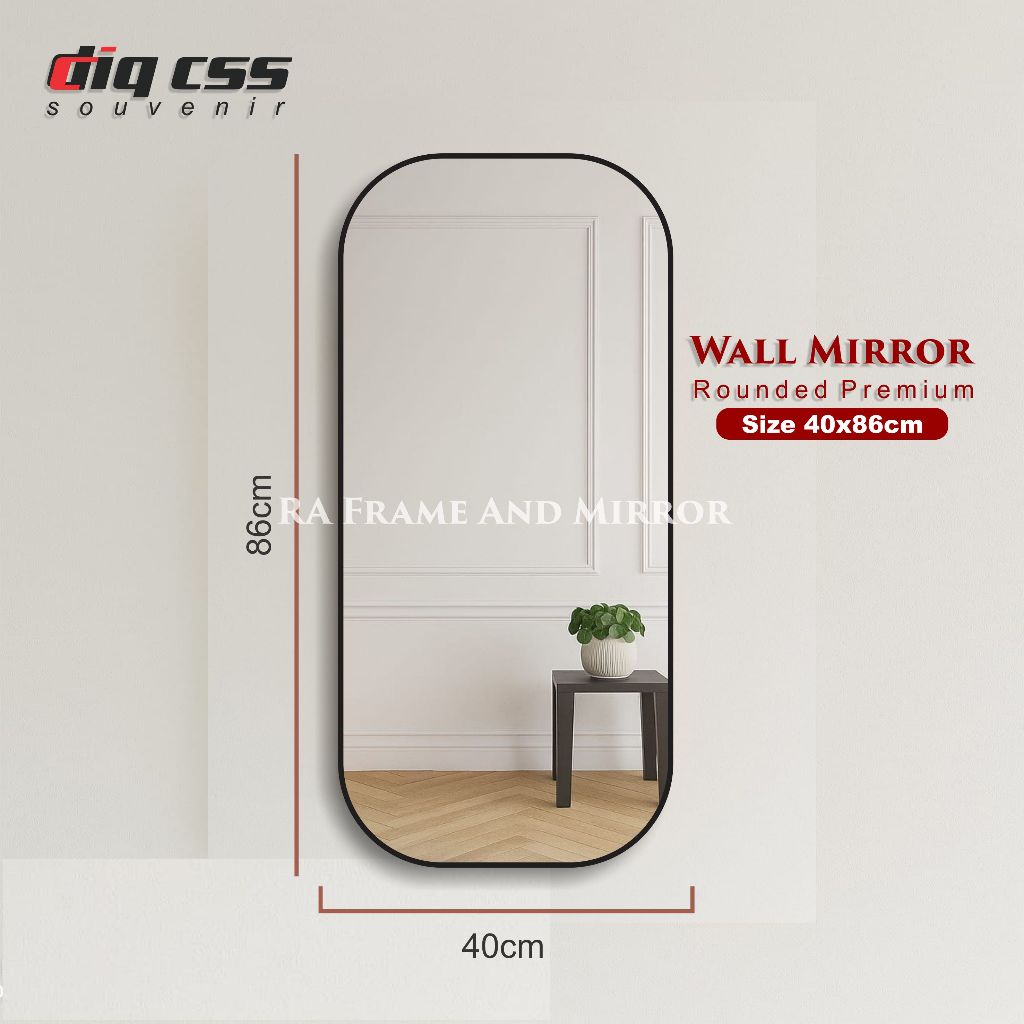 Jual Wall Mirror Kaca Cermin Dinding Aesthetic Rounded Premium ukuran ...