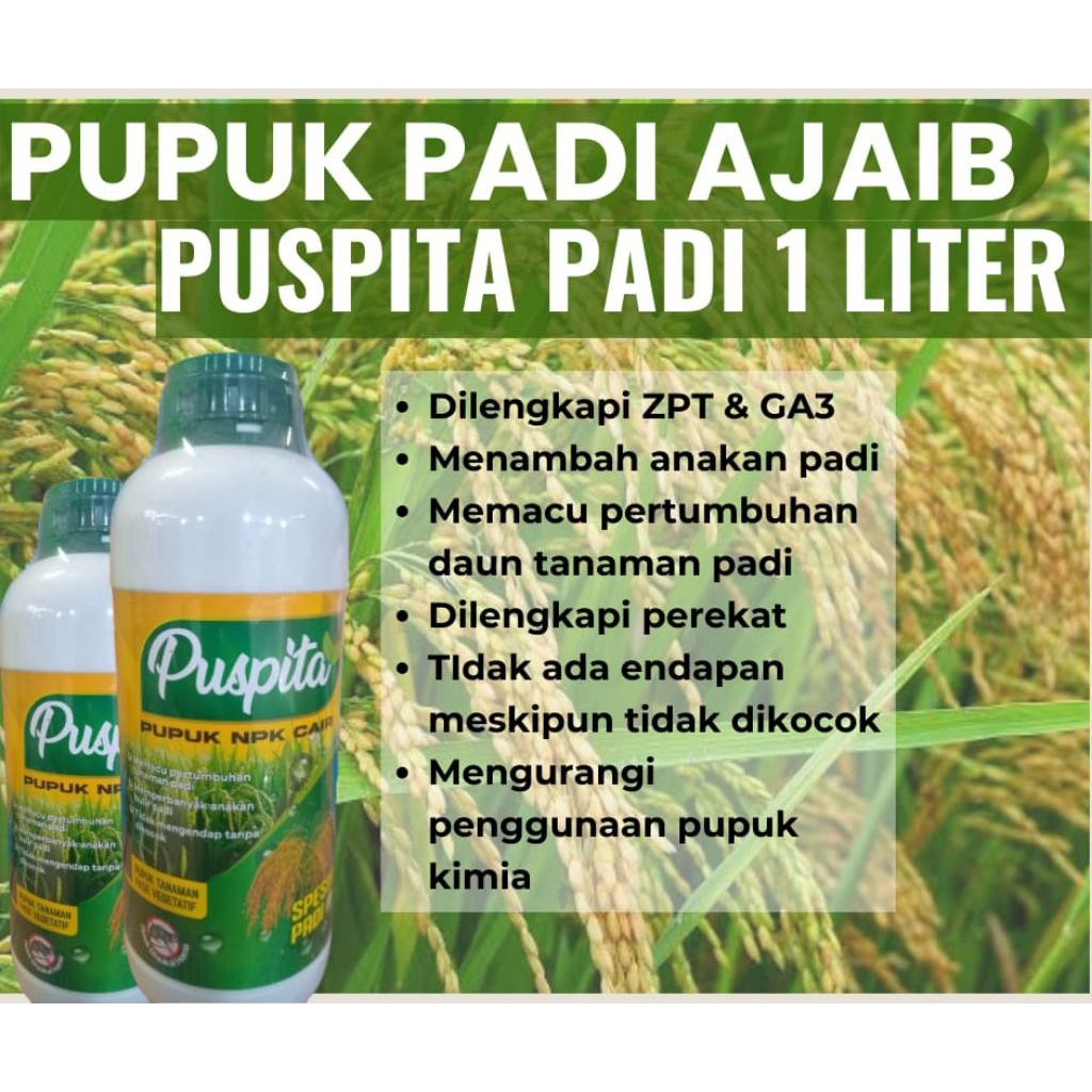 Jual PUSPITA 1 Liter & 2 Liter Pupuk Pelebat Anakan Padi + ZPT Special ...