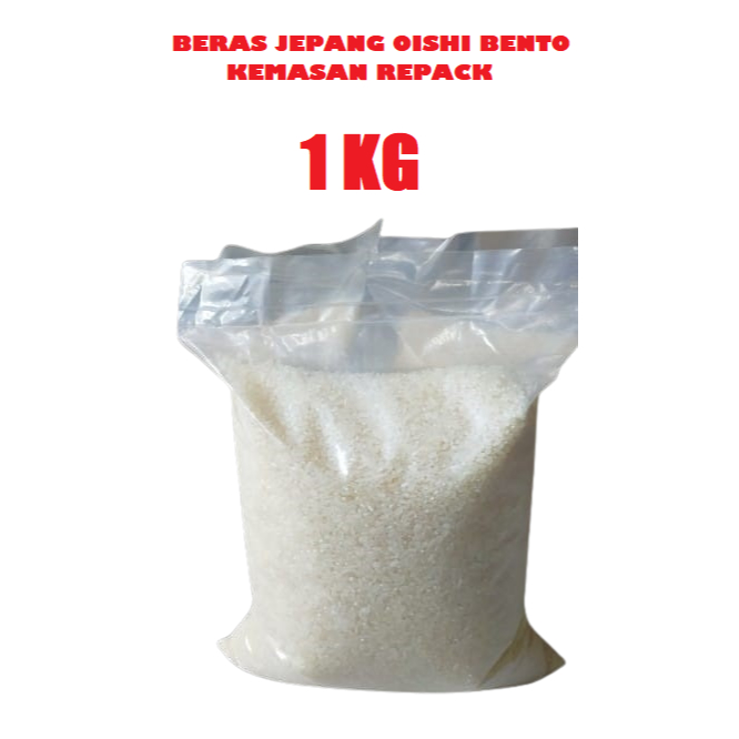 Jual Beras Jepang Sushi Japonica OISHI BENTO Kemasan Repack 1 kg ...