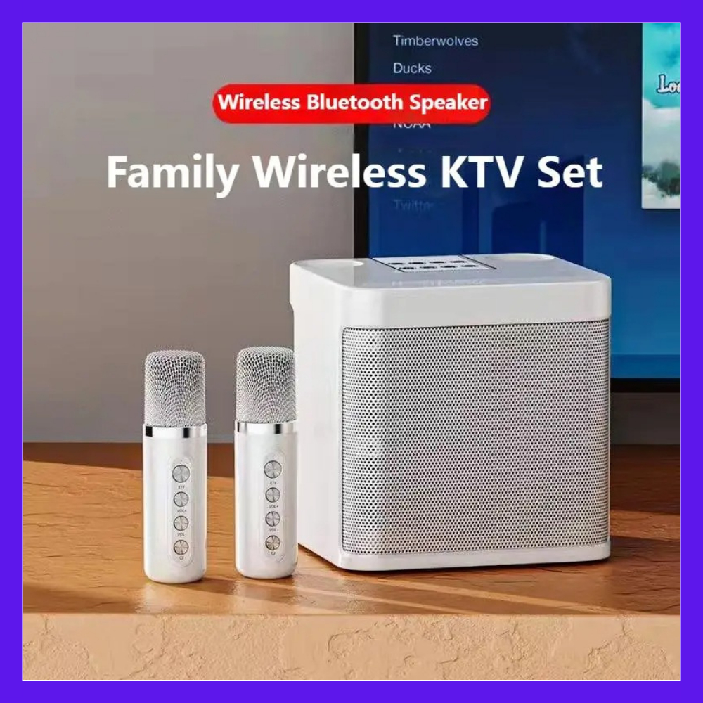 Jual Speaker Bluetooth Karaoke Portable with 2 Microphone Speaker Aktif ...