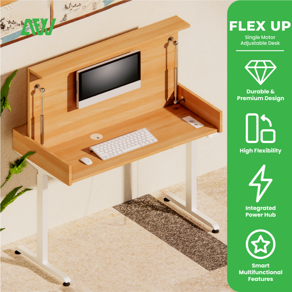 Jual All For Work FLEXUP Adjustable Desk Single Motor with Tabletop Gas ...