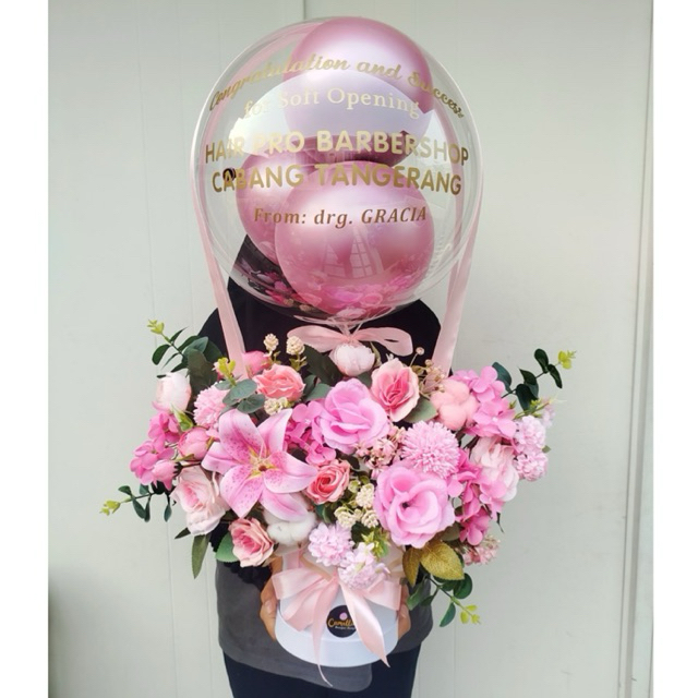 Jual PREMIUM Bloown Bouquet | Bloom Box balon bunga Grand Opening ...