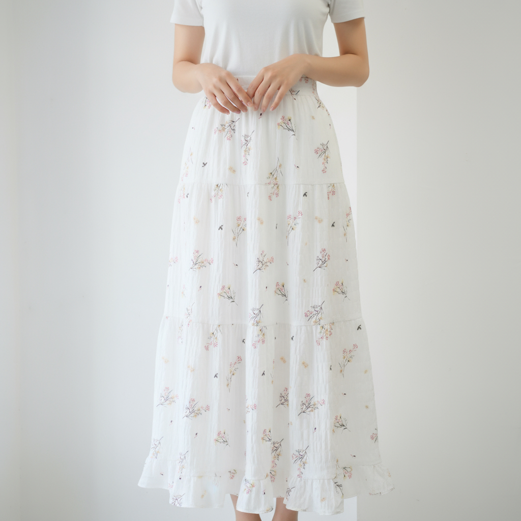 Jual Rok basic / Rok susun bunga raffle/ Rok casual korean style ...