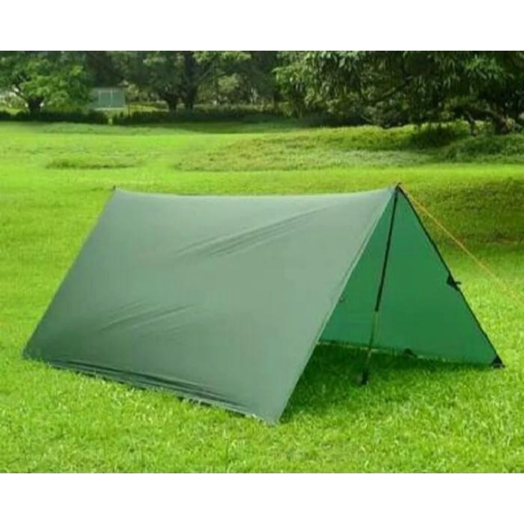 flysheet ukuran 2mtr x1,5mtr untuk perlindungan angin debu dab hujan