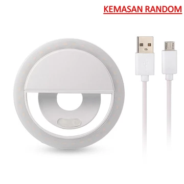 PHG Ring Selfie LED Lampu Selfie Bulat Untuk Kamera HP Mikro USB Ring Bulat