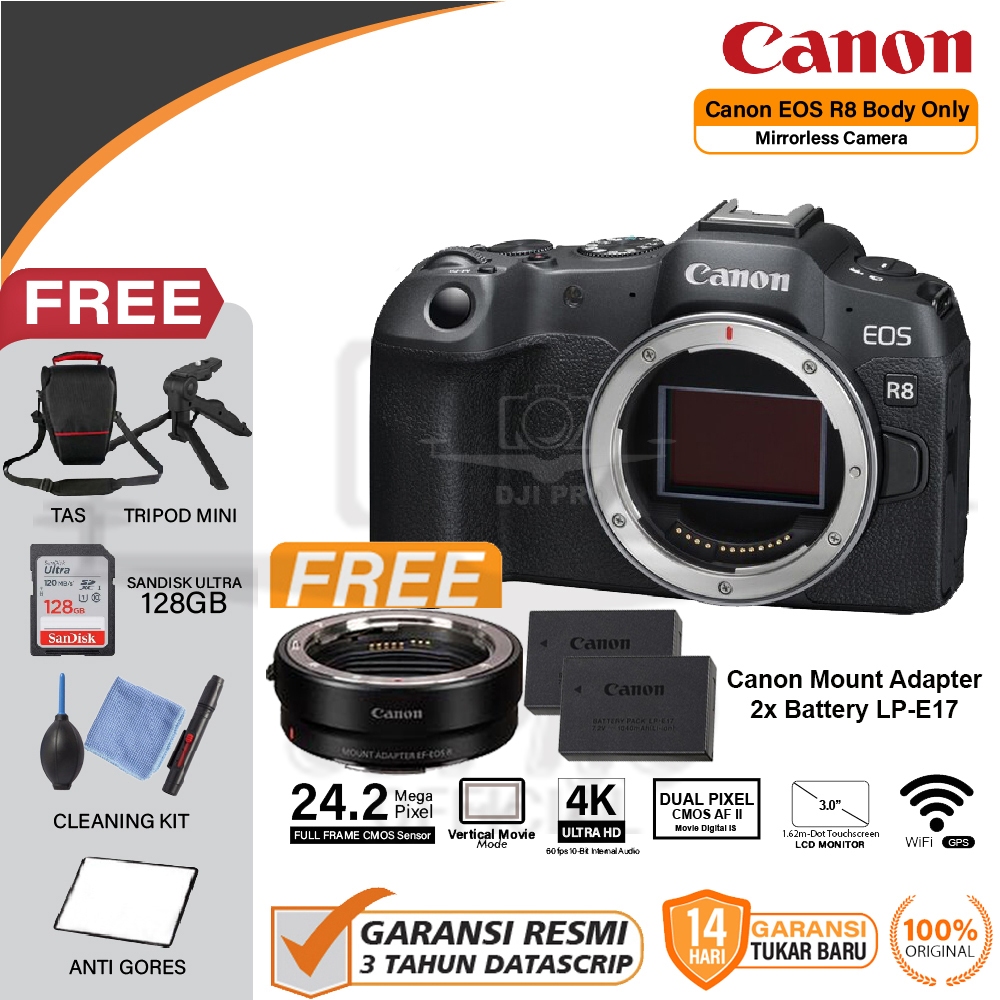 Jual Canon EOS R8 Body Only Mirrorless Camera EOS R 8 Bodi Resmi ...