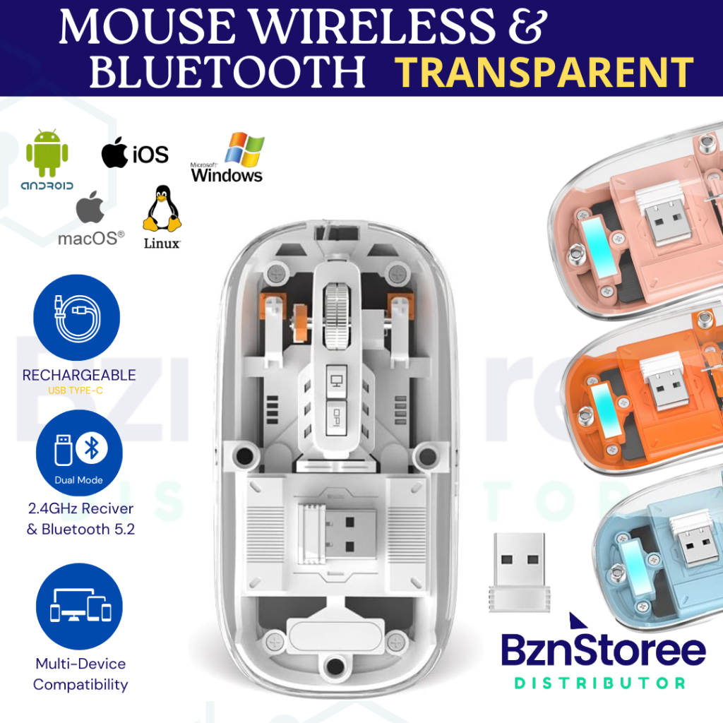 Jual Bluetooth Mouse Wireless DPI for iPad laptop Rechargeable Silent ...